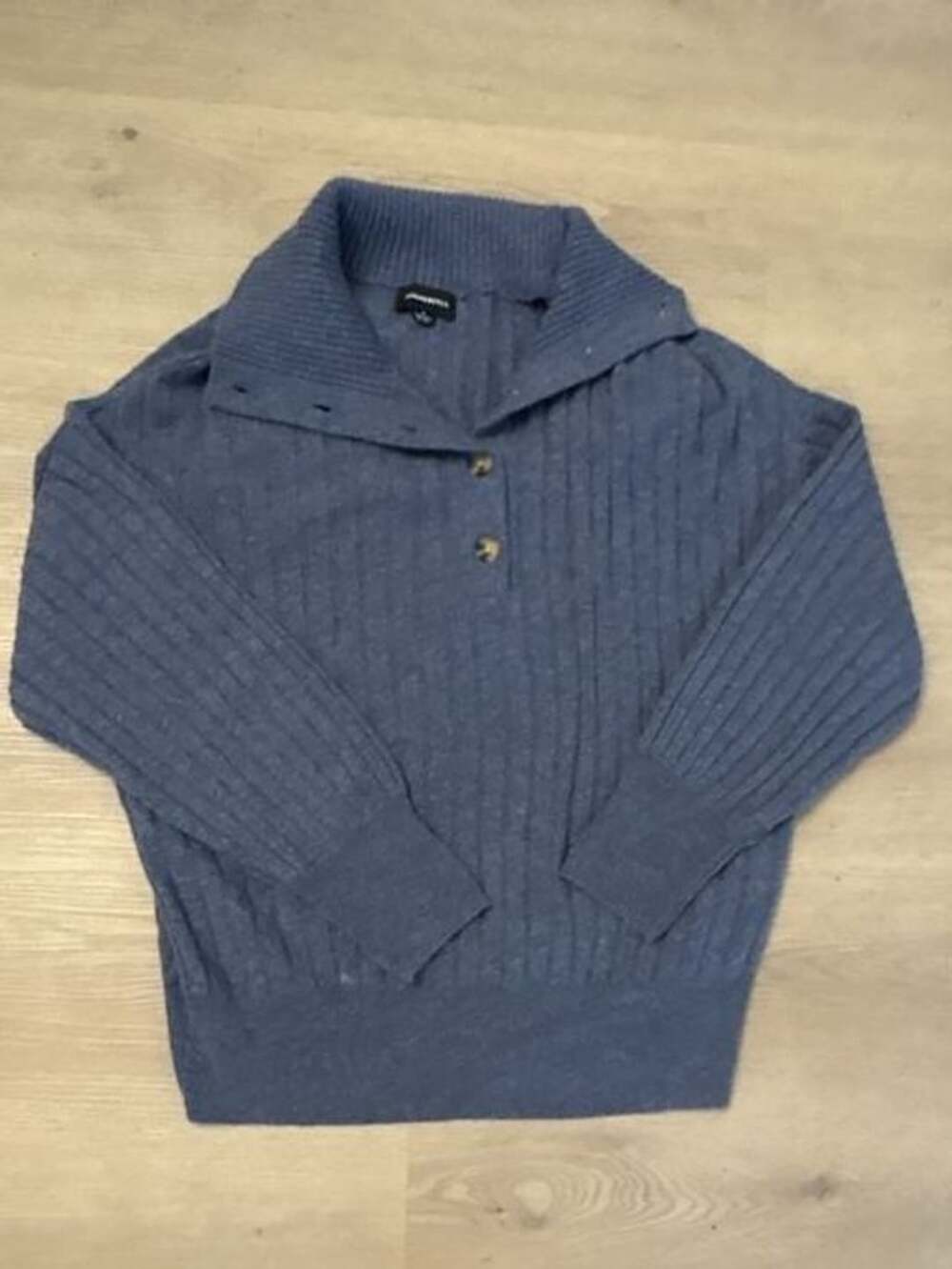 Summersalt Merino Wool Cashmere Blend Sweater Blue Sz M